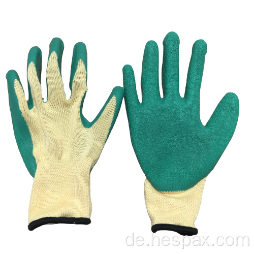Hespax Mechanic 10g Crinckle Latex beschichtete Arbeit Handschuhe